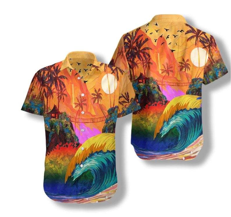 Lgbt Sunset Trendy Hawaiian Shirt