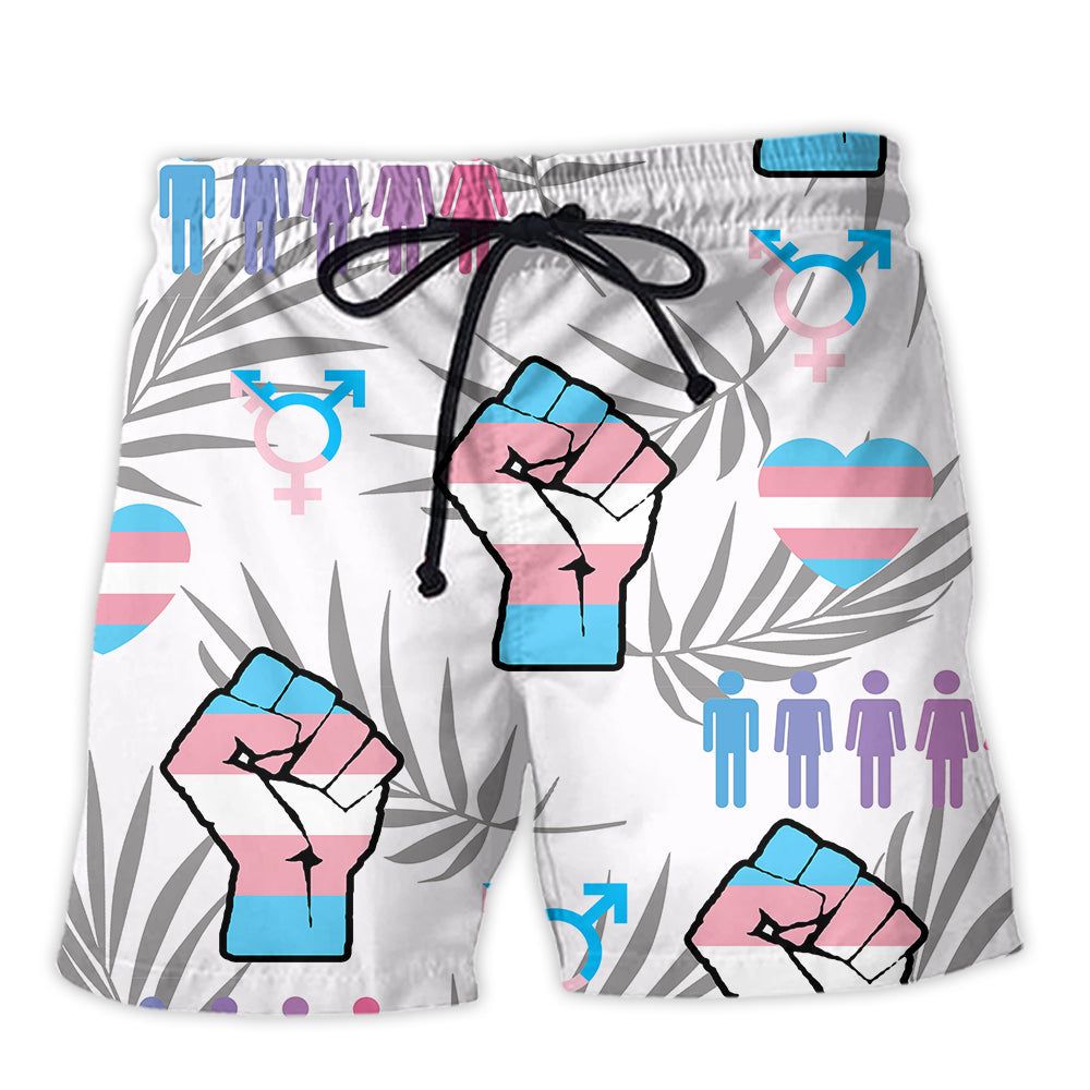 Lgbt Transgender Tropical Leaf Trendy Aloha Hawaiian Beach Shorts Lgbt Transgender Tropical Leaf Trendy Aloha Hawaiian Beach Shorts