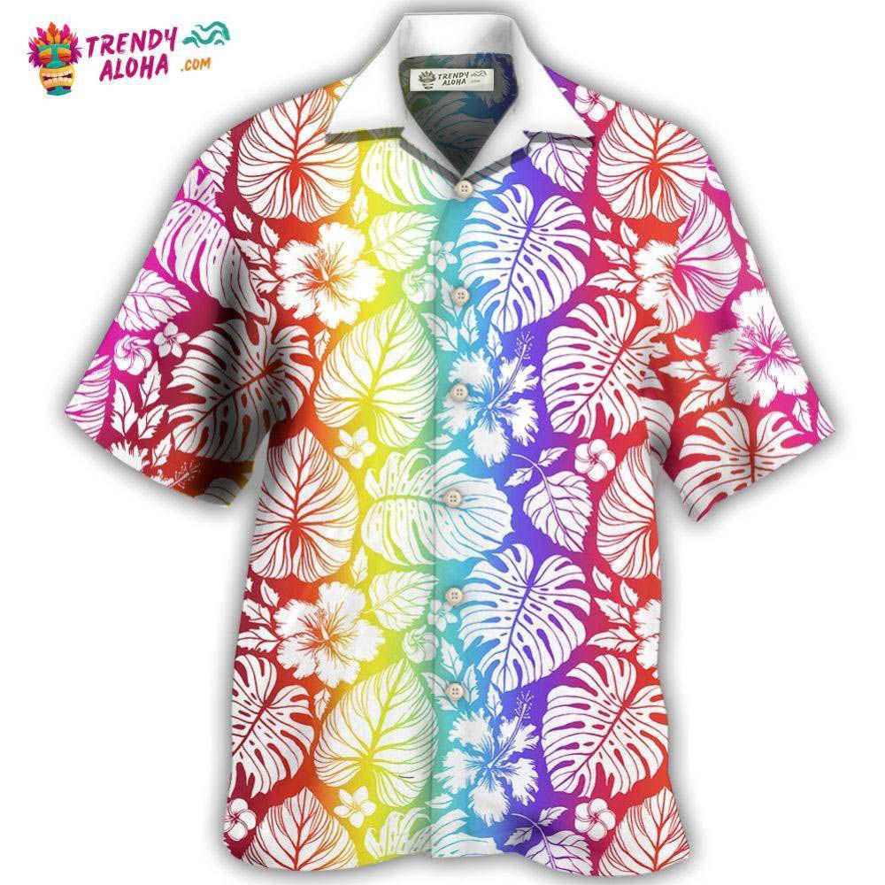 Lgbt Tropical Leaf Hawaiian Shirt – Trendy Aloha