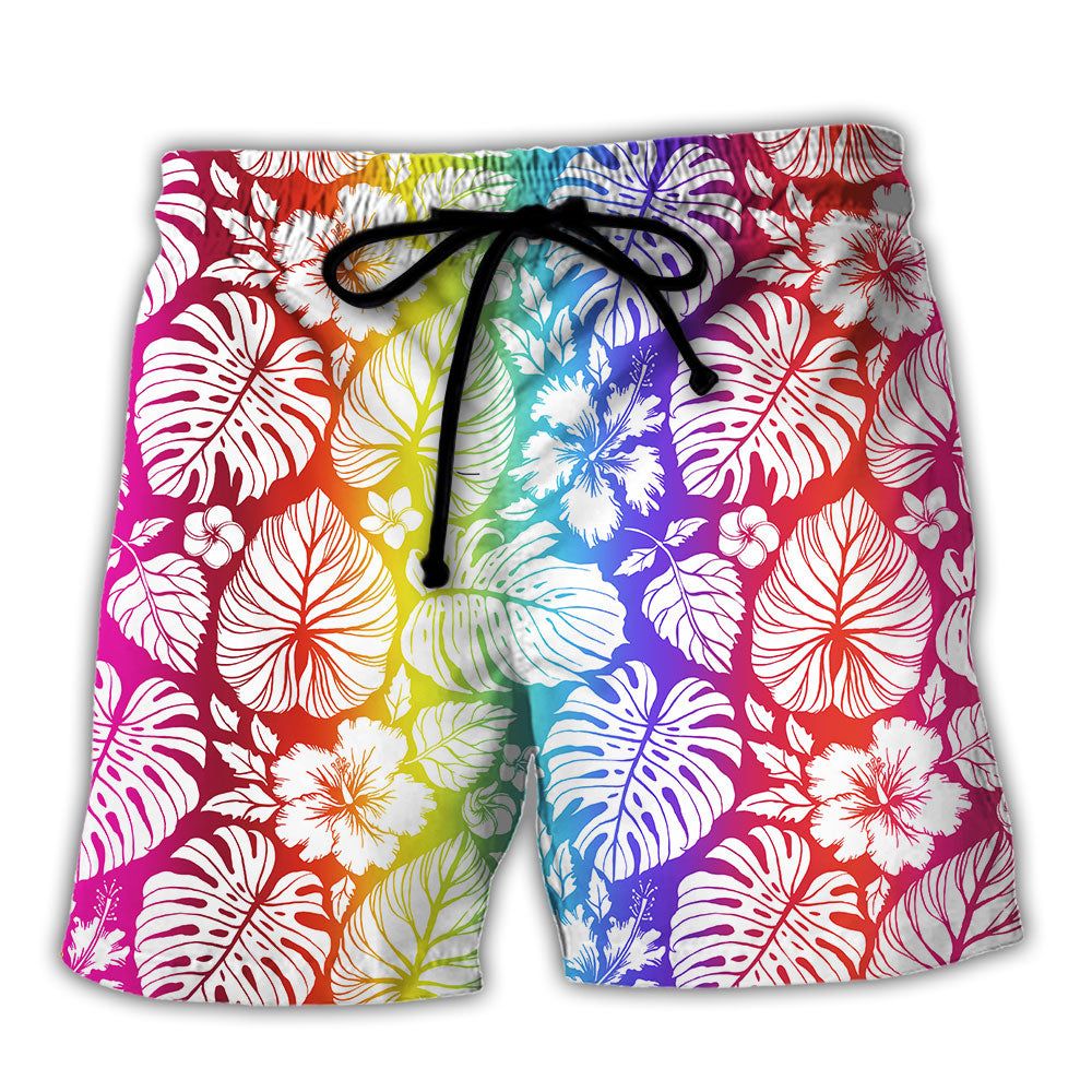 Lgbt Tropical Leaf Trendy Aloha Hawaiian Beach Shorts Lgbt Tropical Leaf Trendy Aloha Hawaiian Beach Shorts
