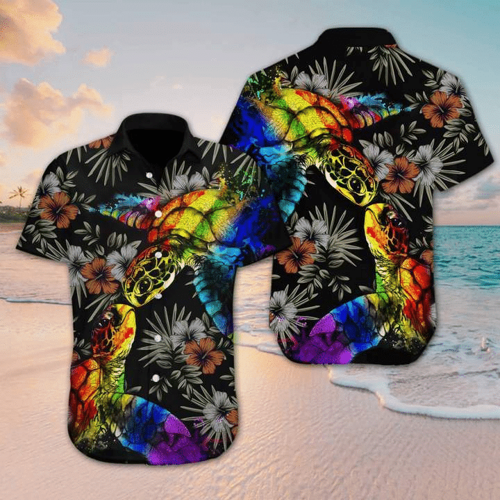 Lgbt Turtle Flower Hawaiian Shirts Aloha Hawaii Shirt Aloha Shirt For Summer