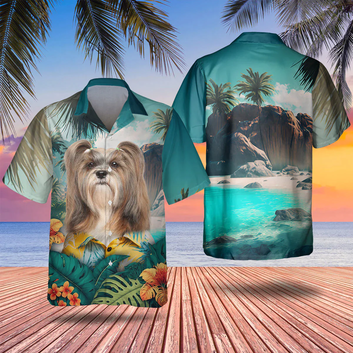 Lhasa Apso Tropical Trendy Hawaiian Shirt, Dog Lover Trendy Hawaiian Shirt, Summer Gift For Men And Women Lhasa Apso Tropical Trendy Hawaiian Shirt, Dog Lover Trendy Hawaiian Shirt, Summer Gift For Men And Women