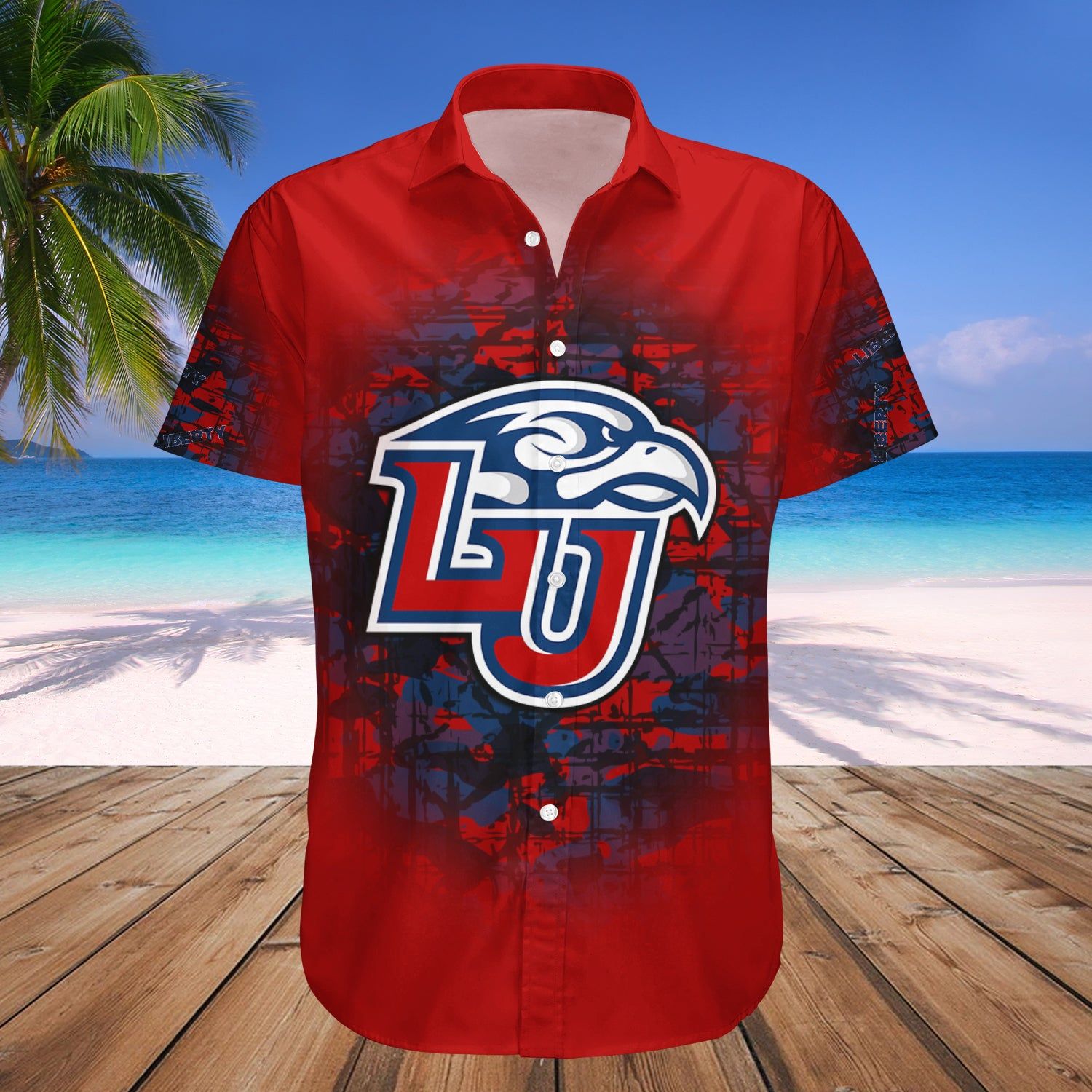 Liberty Flames Hawaii Shirt Camouflage Vintage – NCAA