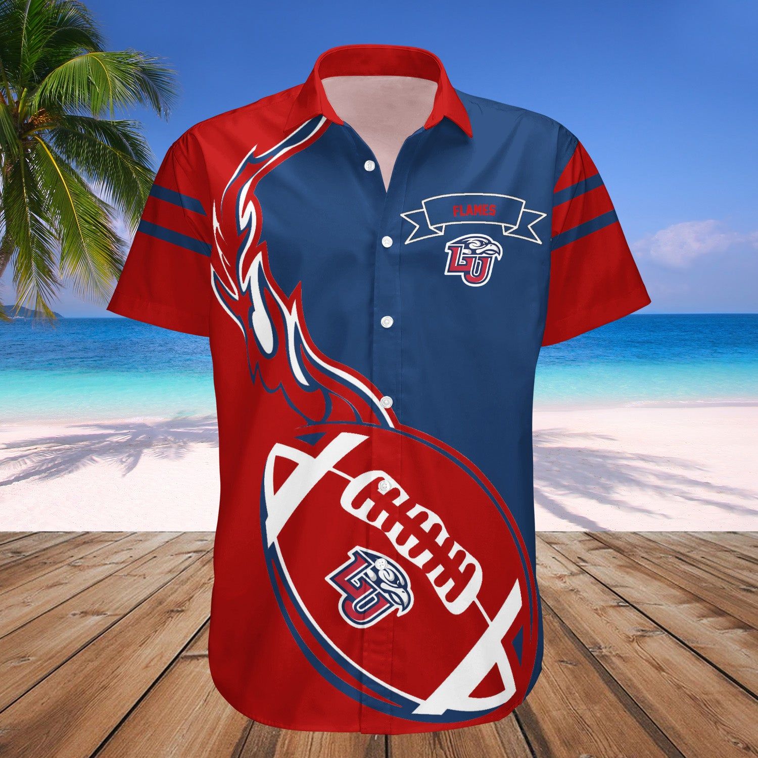 Liberty Flames Hawaii Shirt Flame Ball – NCAA