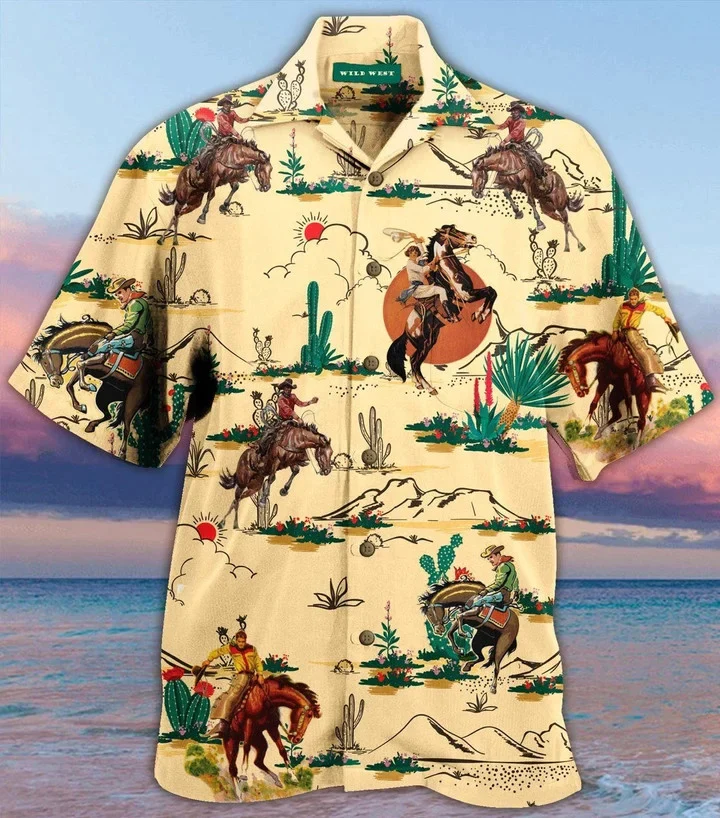 Life Of Cowboy On Wheat Color Design Trendy Hawaiian Shirt Life Of Cowboy On Wheat Color Design Trendy Hawaiian Shirt