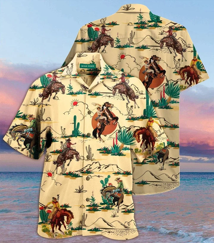 Life Of Cowboy On Wheat Color Design Trendy Hawaiian Shirt Life Of Cowboy On Wheat Color Design Trendy Hawaiian Shirt