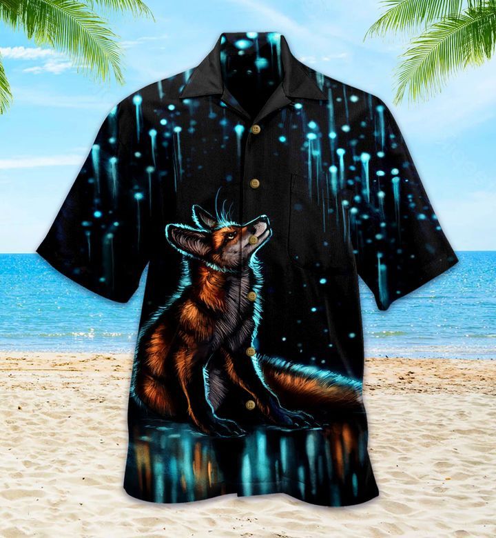 Light Black Fox Hawaiian Shirt Perfect Summer Gifts