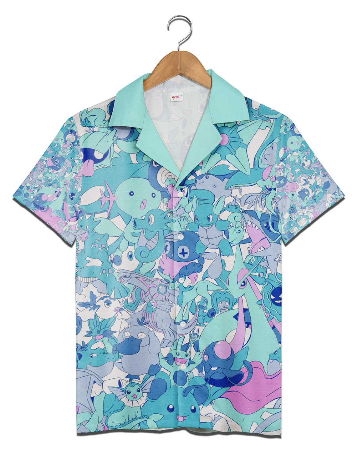 Light Blue Pokemon Characters Hawaiian Shirt Cute Colorful Tropical Shirt Summer Vacation Unisex Fit