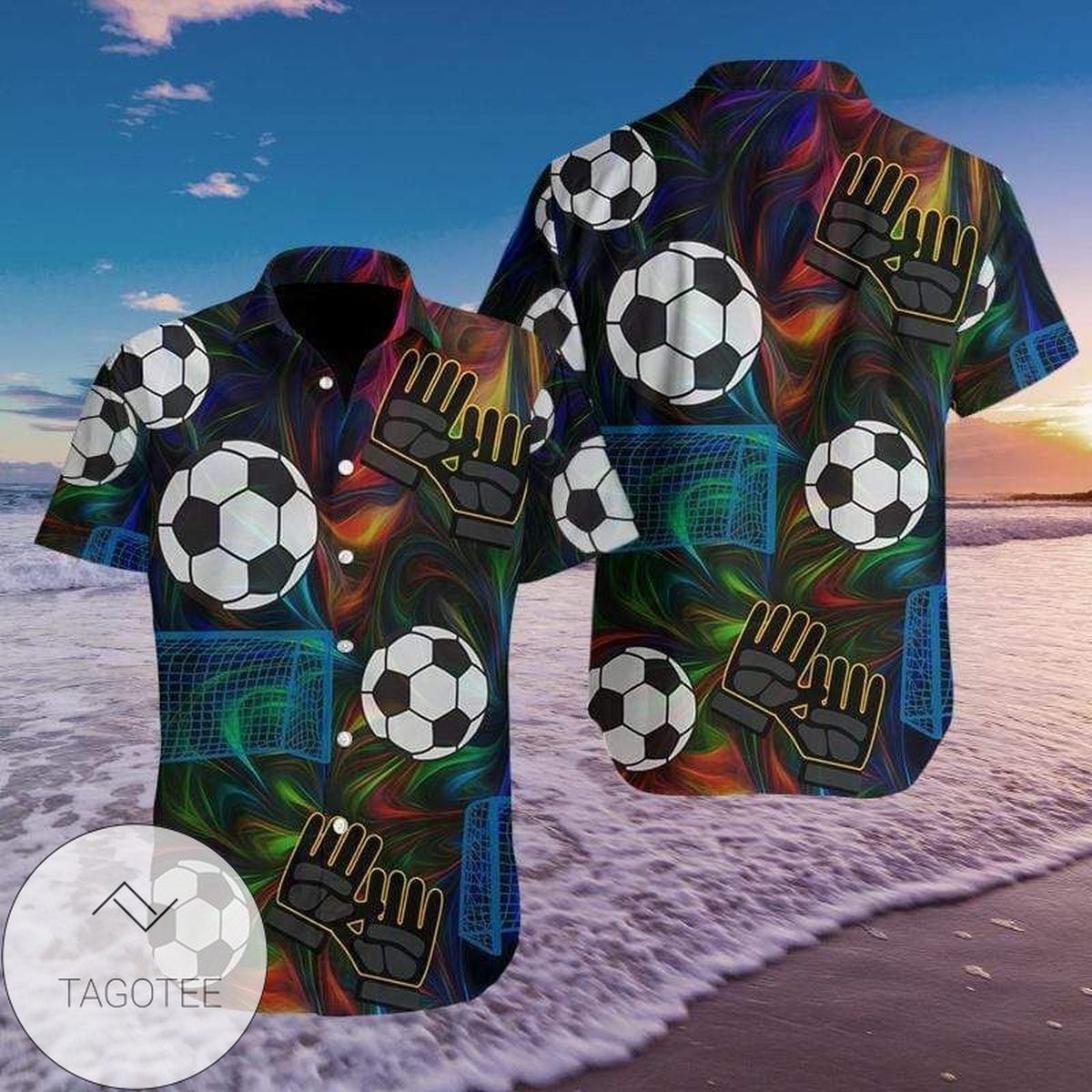 Light Color Palette Hawaiian Shirt Embracing The Soccer Spirit Energy