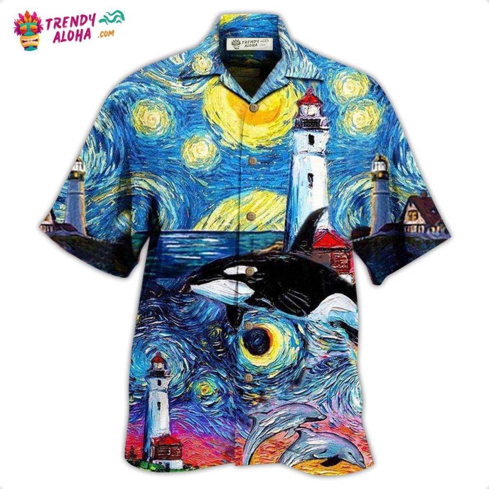 Lighthouse Finding Light In A Starry Night Hawaiian Shirt – Trendy Aloha