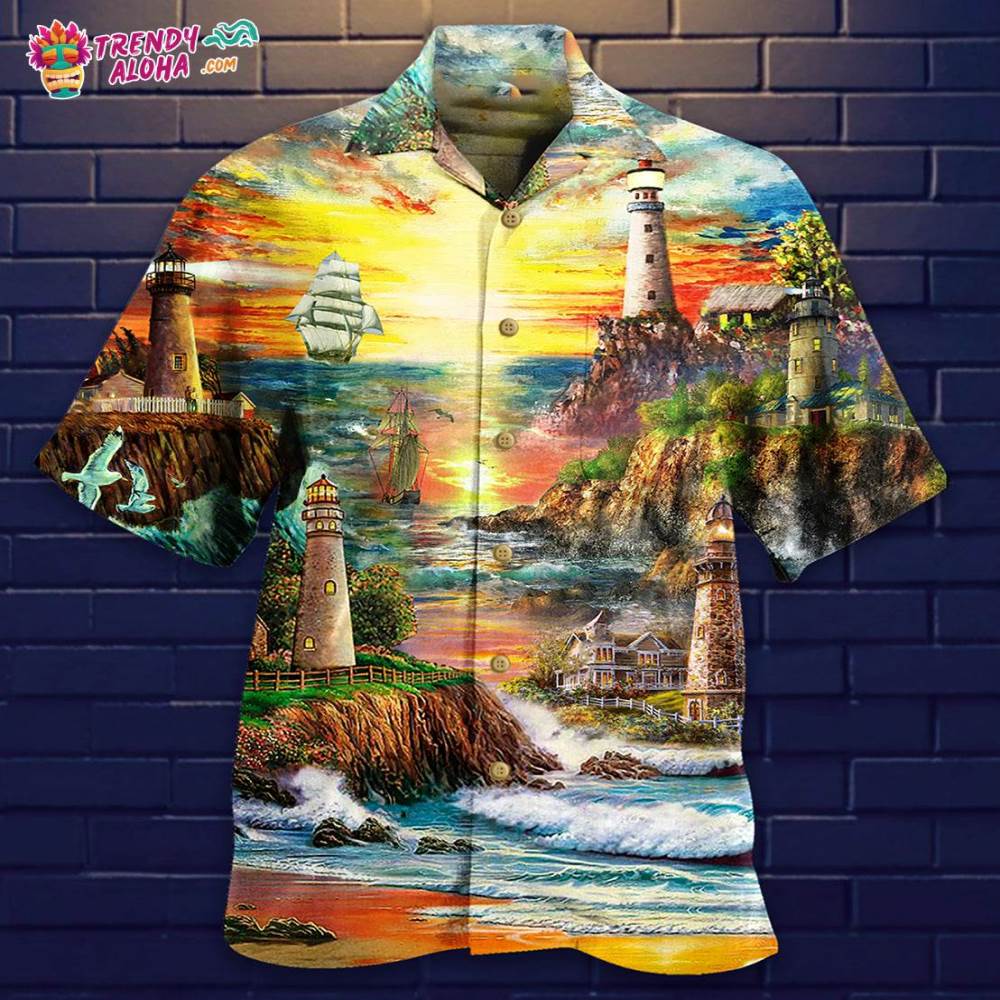 Lighthouse Love Ocean Hawaiian Shirt – Trendy Aloha
