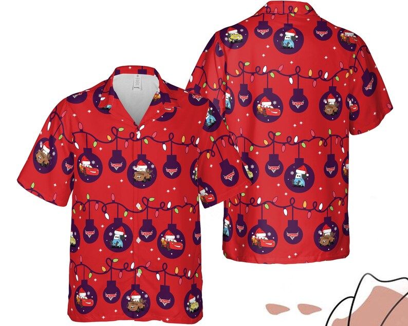 Lightning Mcqueen Mater Hawaiian Disney Christmas Cars Ornaments Shirt