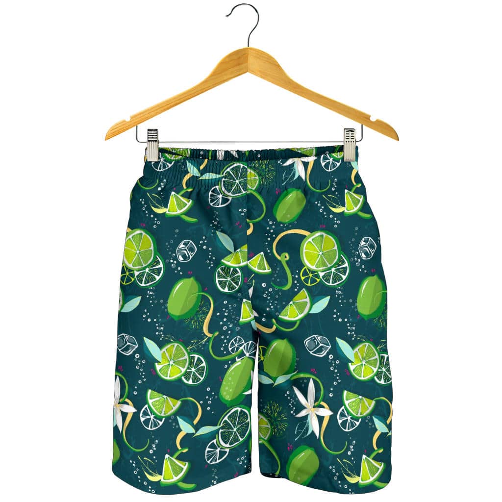 Lime Ice Flower Pattern For Men Women Kid Shorts