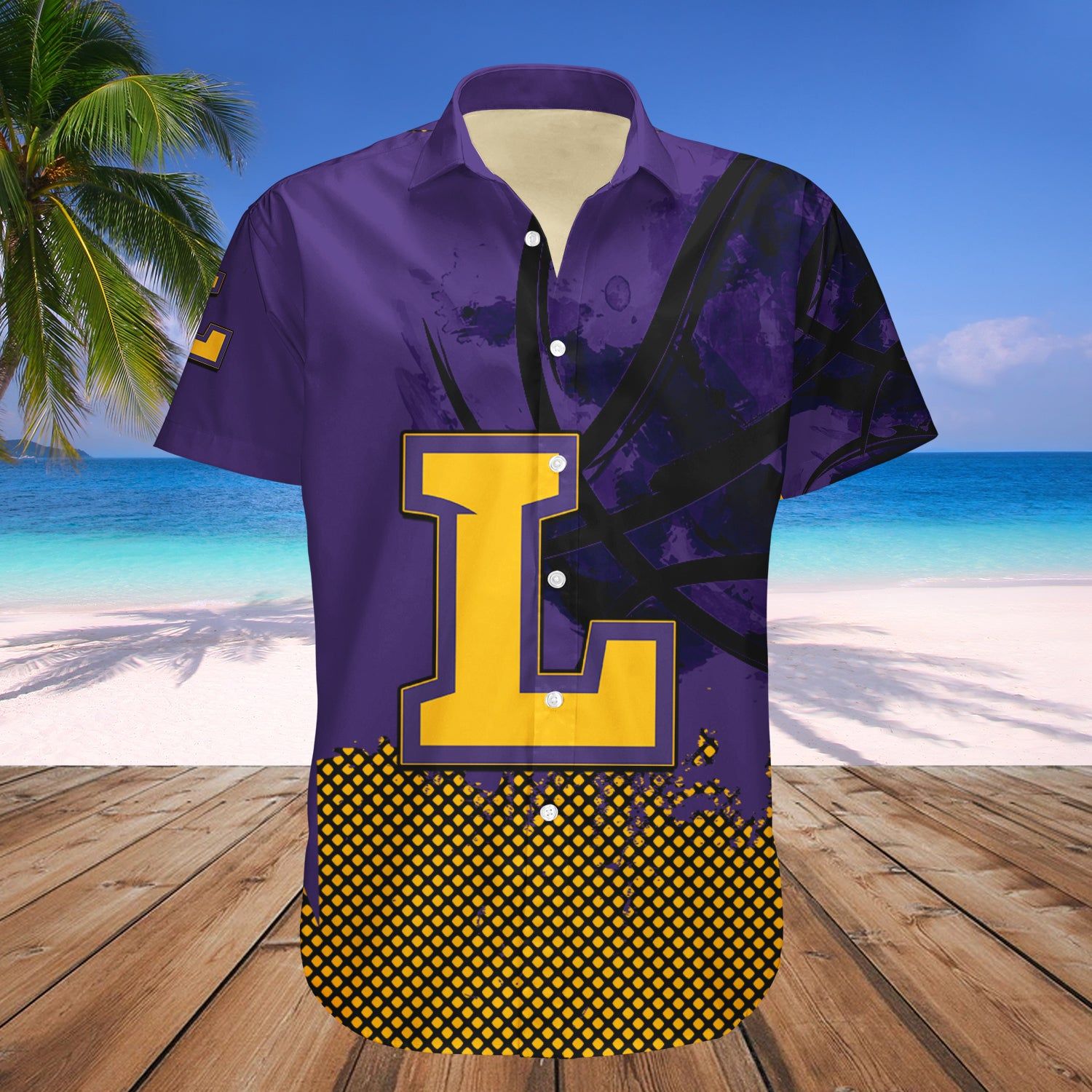 Lipscomb Bisons Hawaii Shirt Basketball Net Grunge Pattern – NCAA