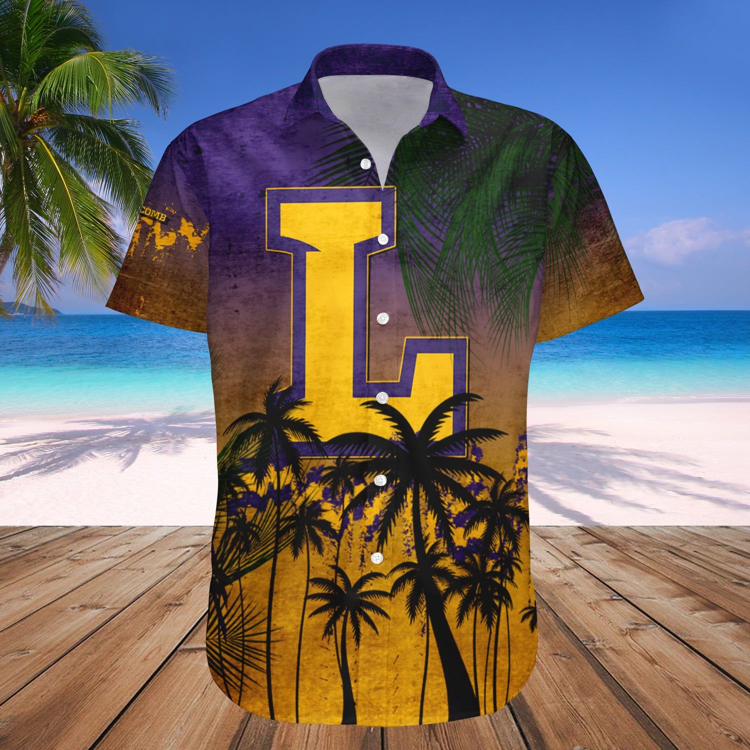 Lipscomb Bisons Hawaii Shirt Coconut Tree Tropical Grunge – NCAA
