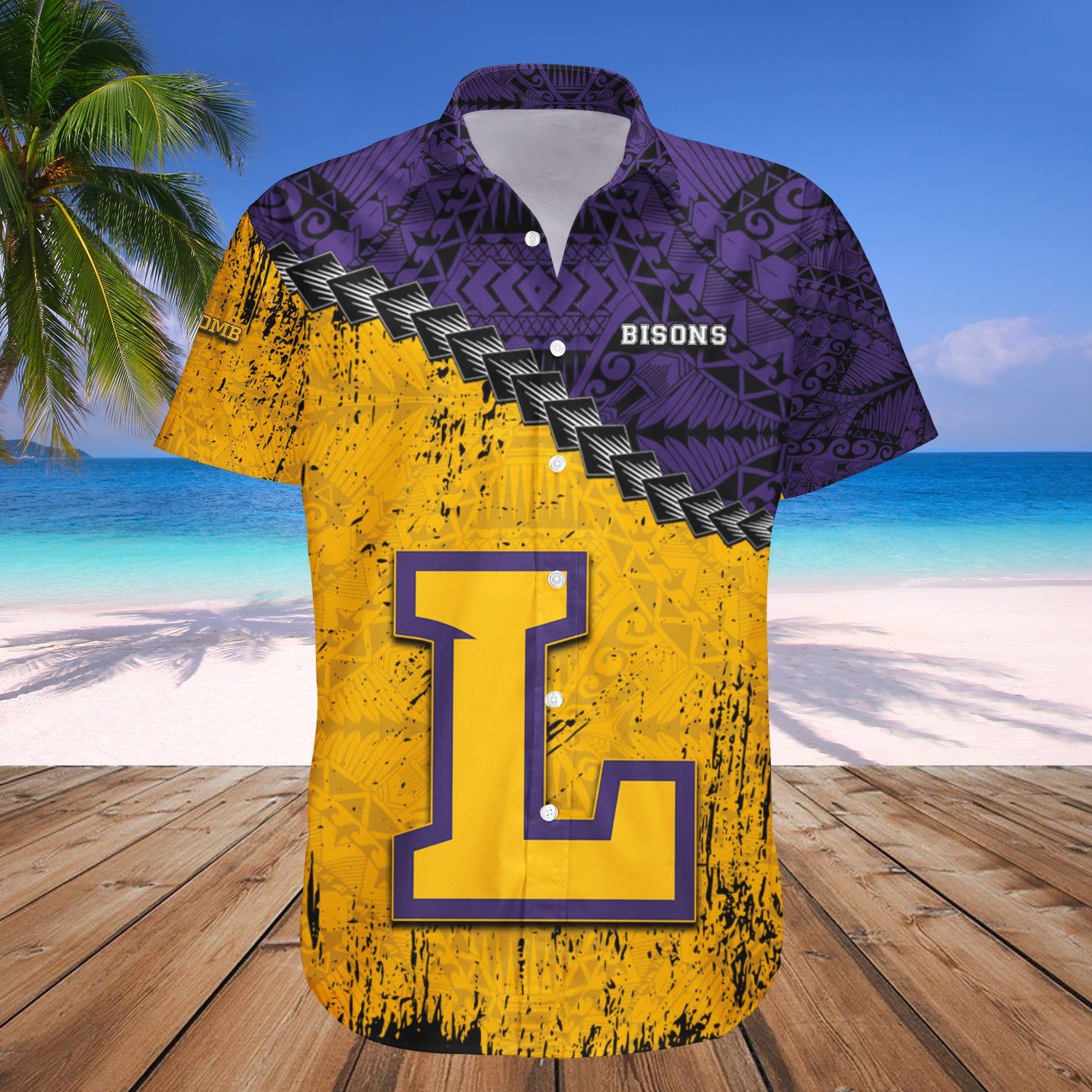 Lipscomb Bisons Hawaii Shirt Grunge Polynesian Tattoo – NCAA