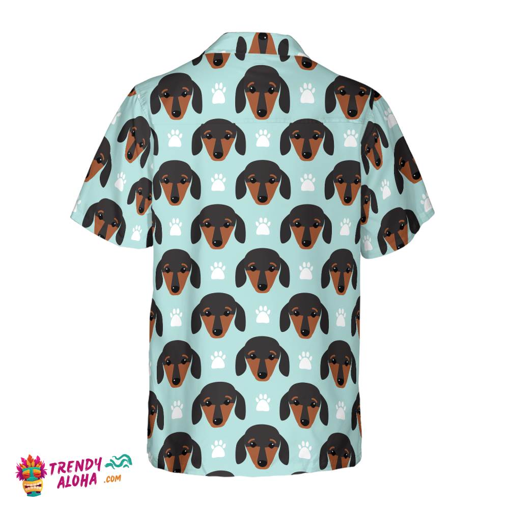 Little Dachshund Puppy Head Hawaiian Shirt