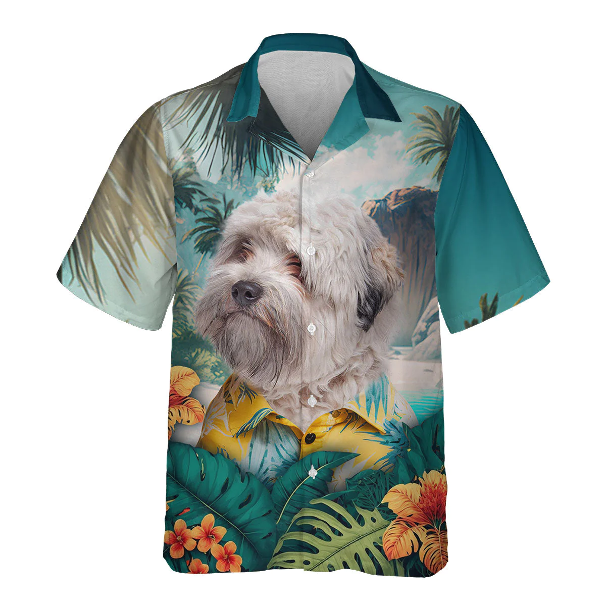 Little Lion Dog Regal Charm Captured In 3D Hawaiian Shirt