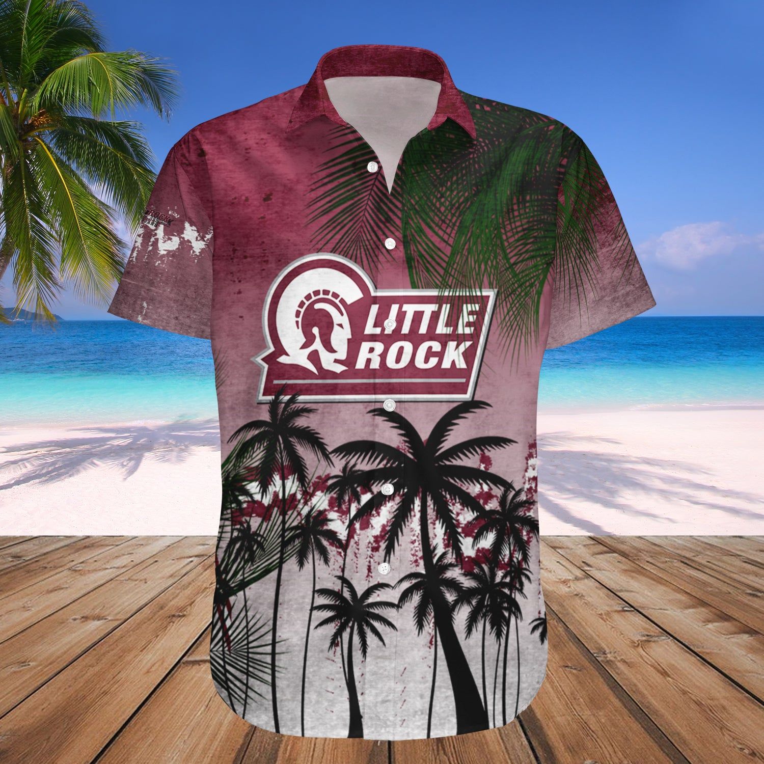 Little Rock Trojans Hawaii Shirt Coconut Tree Tropical Grunge – NCAA