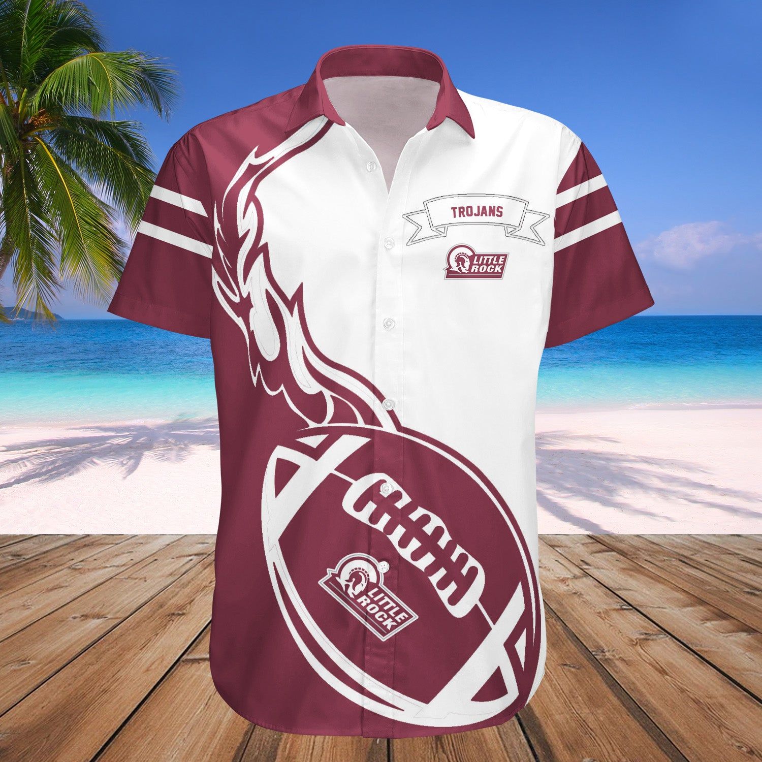 Little Rock Trojans Hawaii Shirt Flame Ball – NCAA