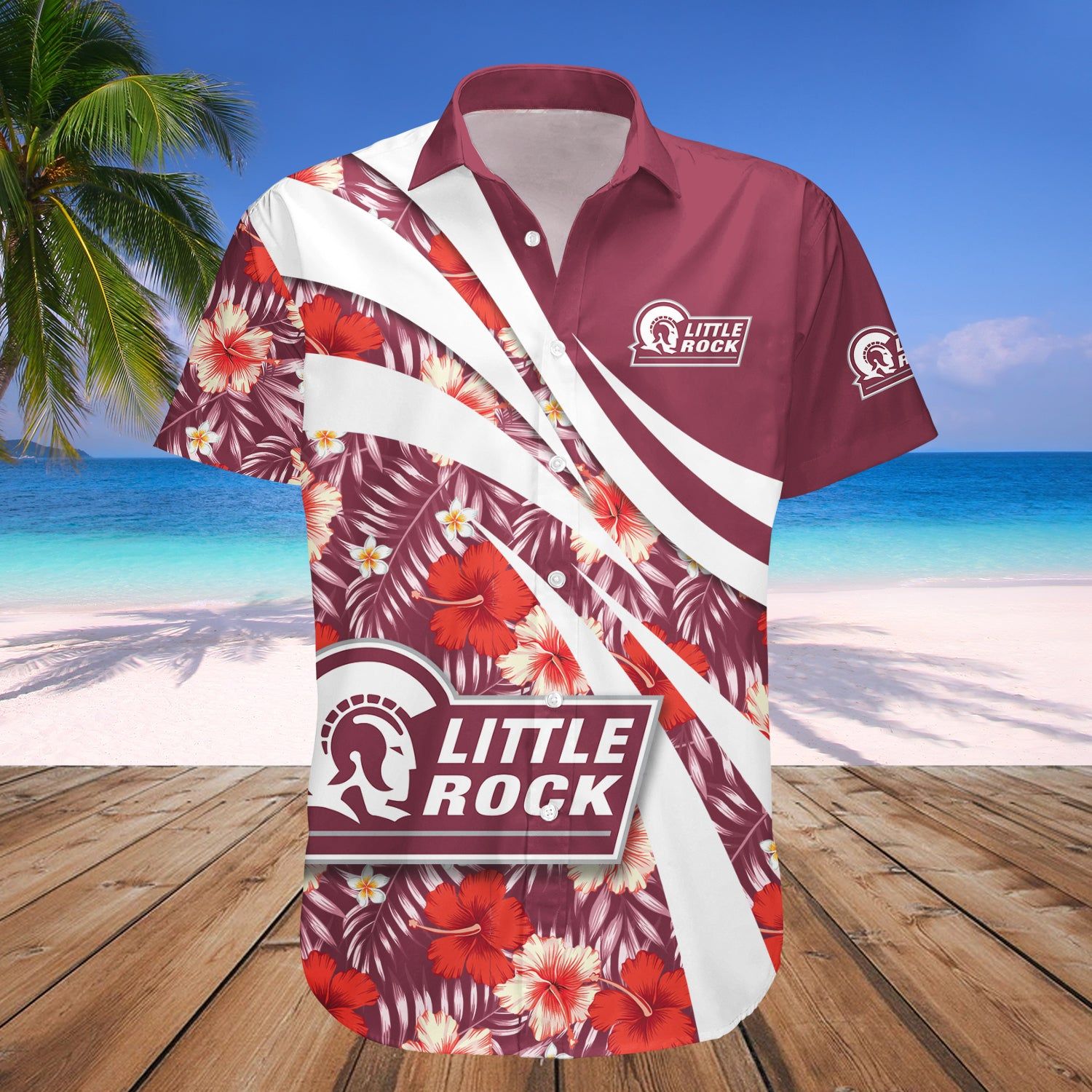 Little Rock Trojans Hawaii Shirt Hibiscus Sport Style – NCAA