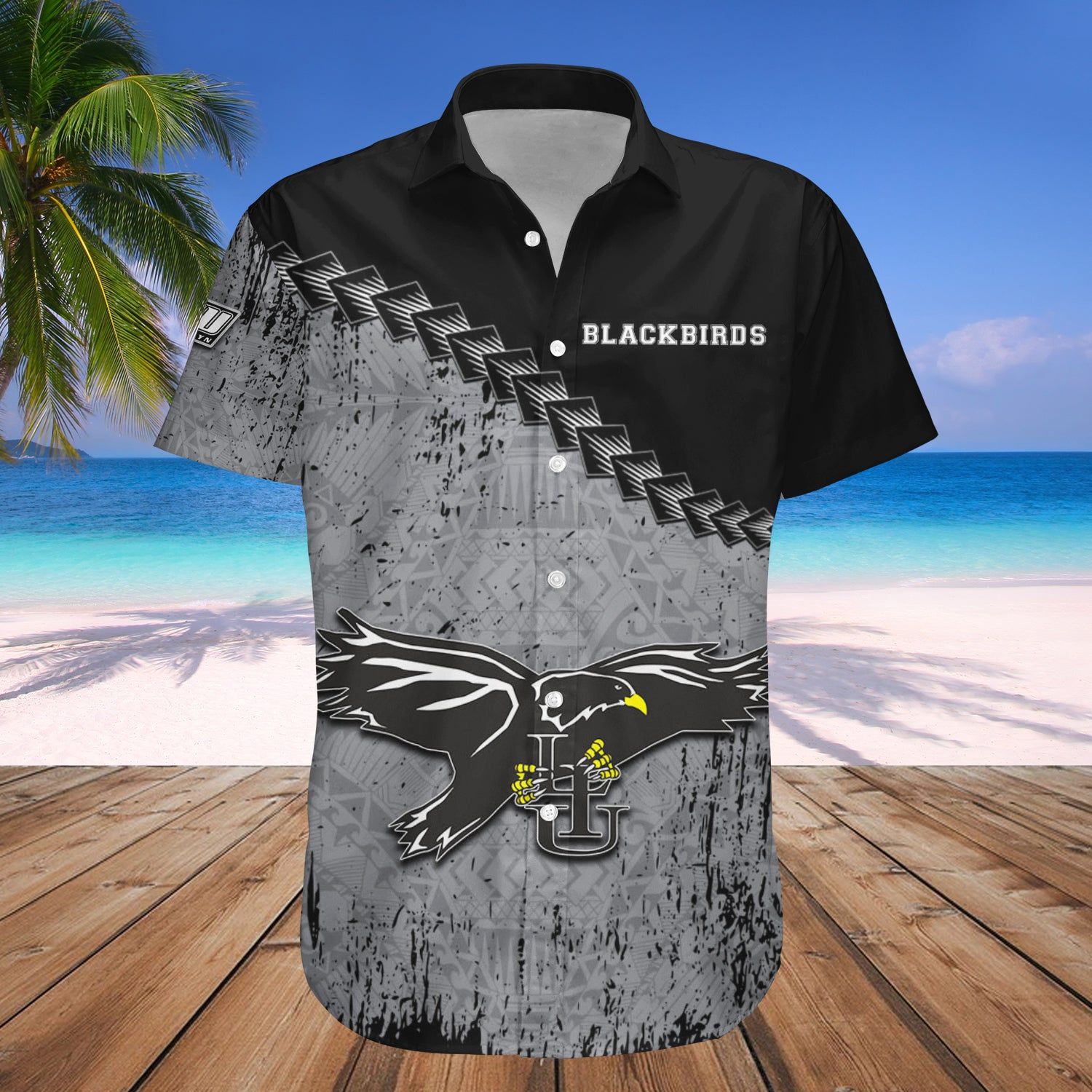 Liu Brooklyn Blackbirds Hawaii Shirt Grunge Polynesian Tattoo – NCAA