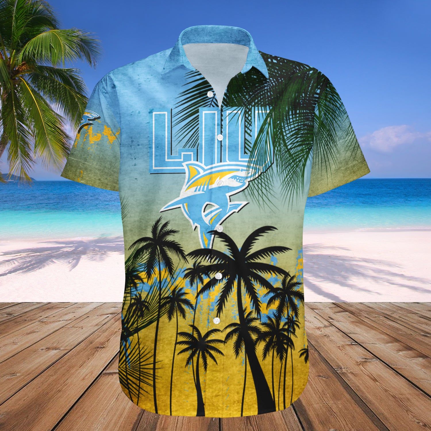 Liu Sharks Hawaii Shirt Coconut Tree Tropical Grunge – NCAA
