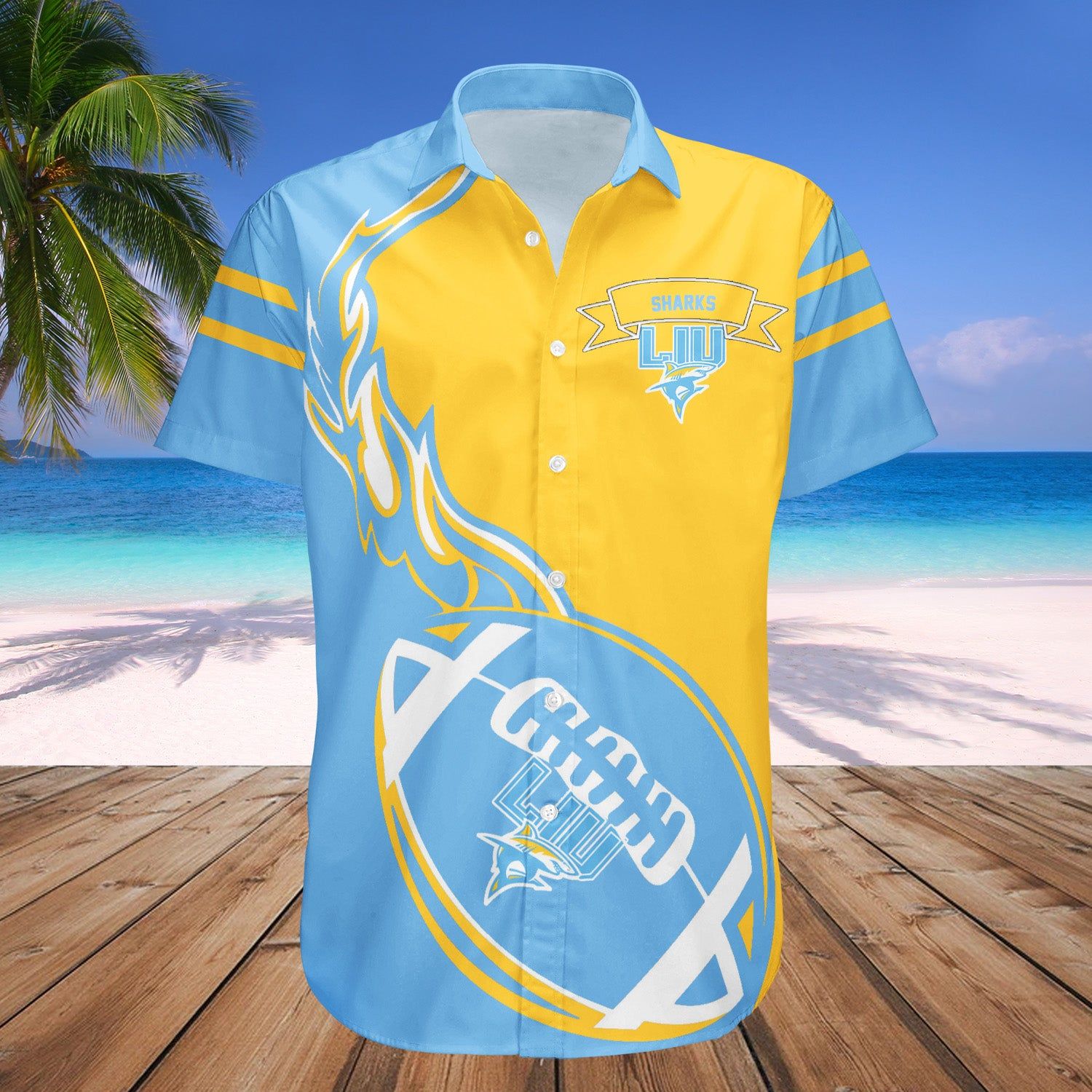 Liu Sharks Hawaii Shirt Flame Ball – NCAA