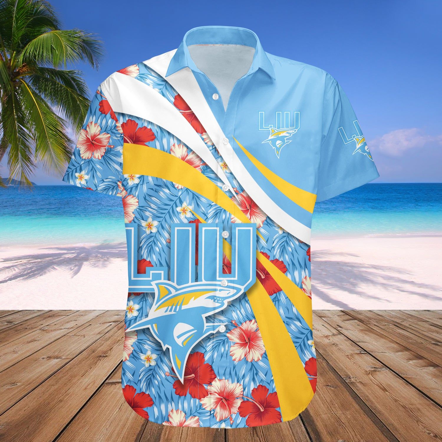 Liu Sharks Hawaii Shirt Hibiscus Sport Style – NCAA