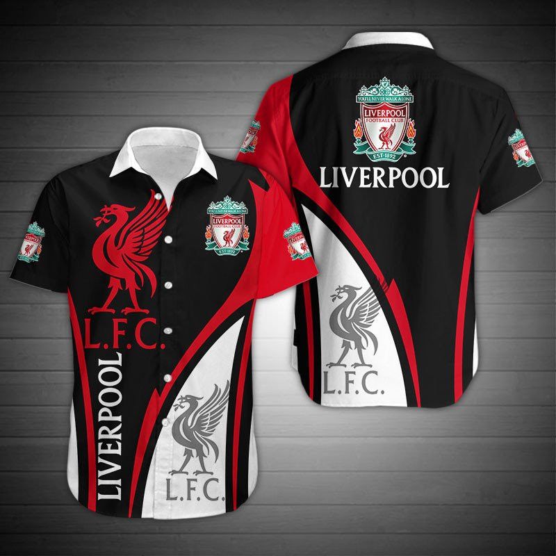 Liverpool Fc Black Red Special Hawaiian Shirt