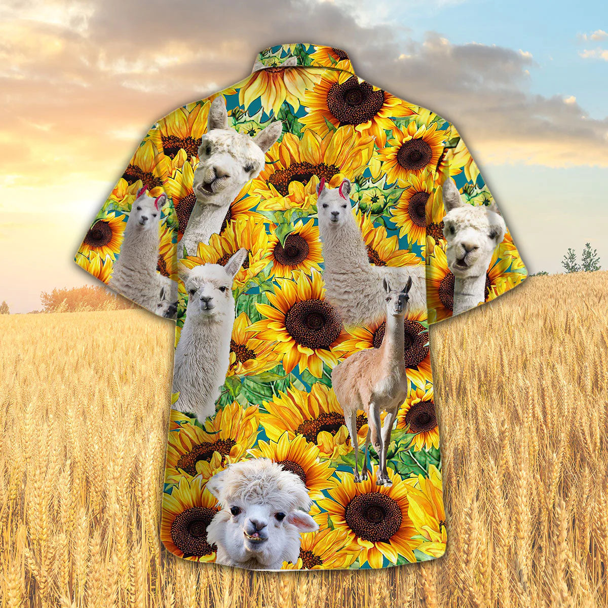 Llama Amidst Sunflowers 3D Hawaiian Shirt Vibrant Printed Design