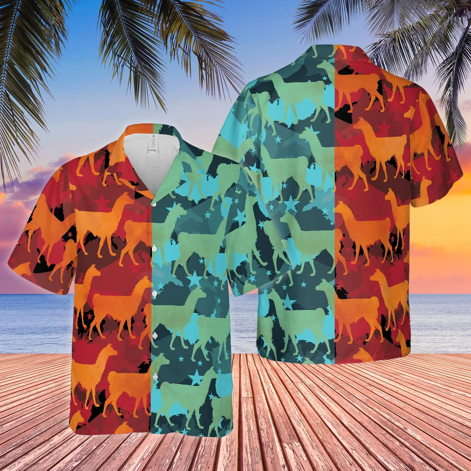 Llama Dual-Temperature Camo 3D Hawaiian Shirt Fun Print