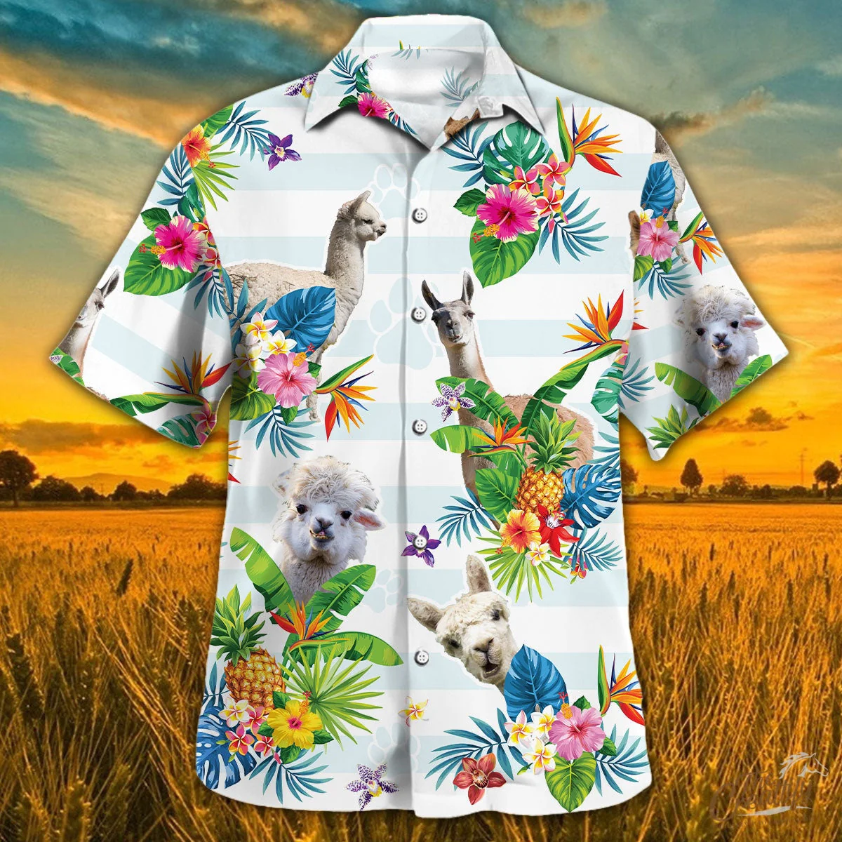 Llama Tropical Flower Trendy Hawaiian Shirt, Llama Trendy Hawaiian Shirt For Summer Gifts Llama Tropical Flower Trendy Hawaiian Shirt, Llama Trendy Hawaiian Shirt For Summer Gifts