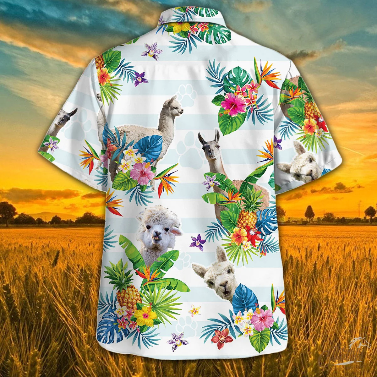 Llama Tropical Flower Trendy Hawaiian Shirt, Llama Trendy Hawaiian Shirt For Summer Gifts