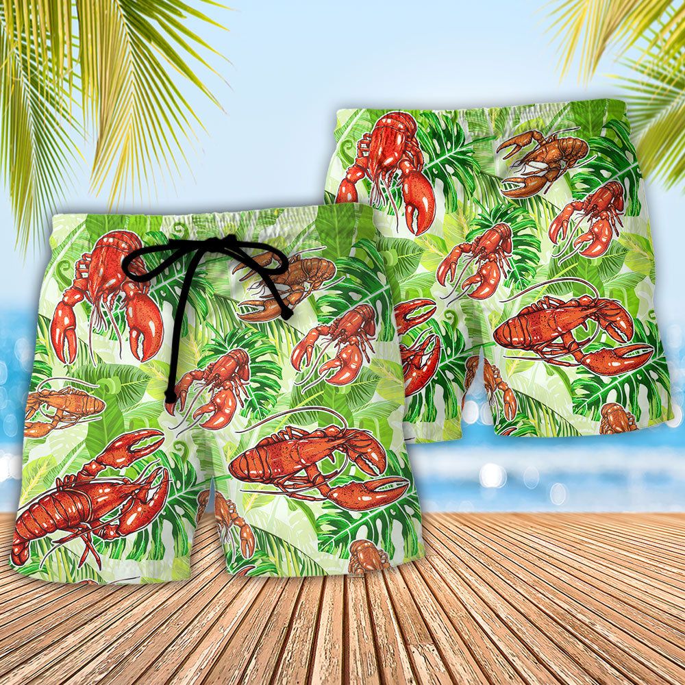 Lobster Be Yourself Although If You Can Be A Lobster Definitely Be A Lobster Tropical Vibe Amazing Style Trendy Aloha Hawaiian Beach Shorts