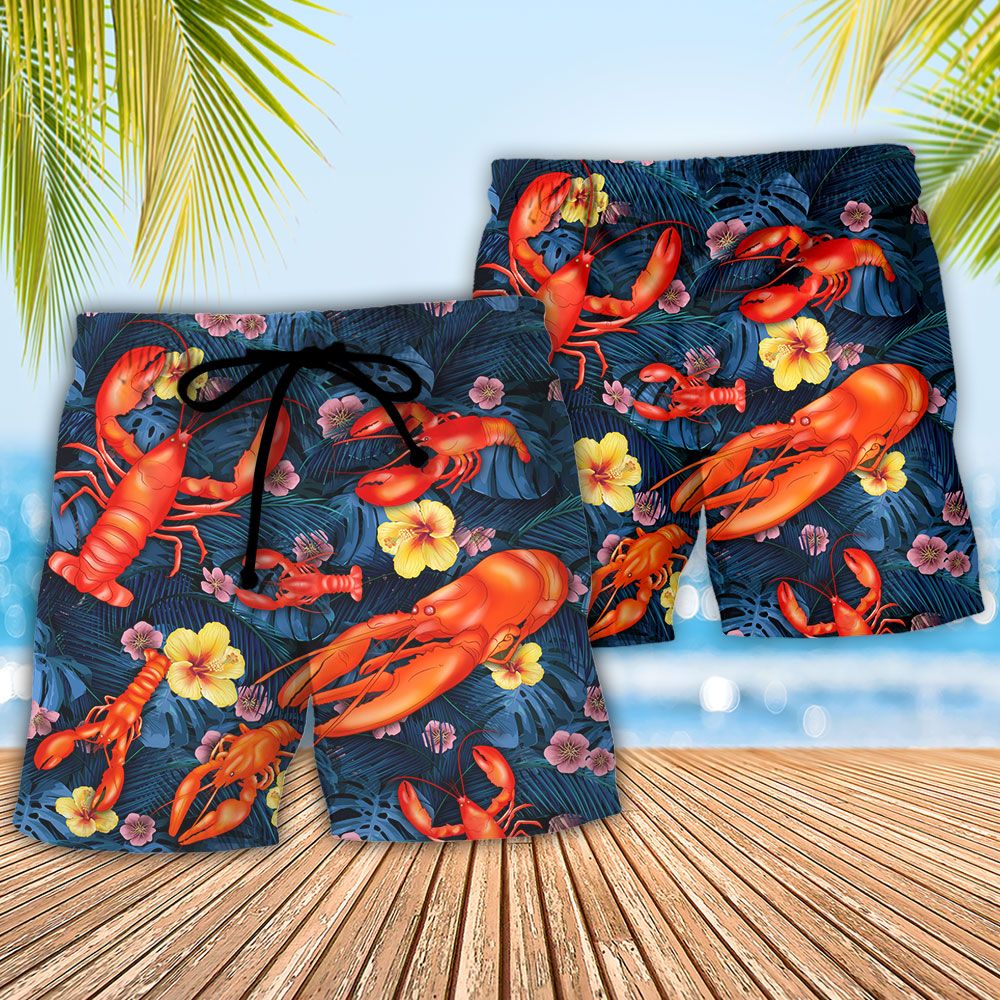 Lobster Take Me Home And Deep Me In Butter Tropical Vibe Amazing Style Trendy Aloha Hawaiian Beach Shorts