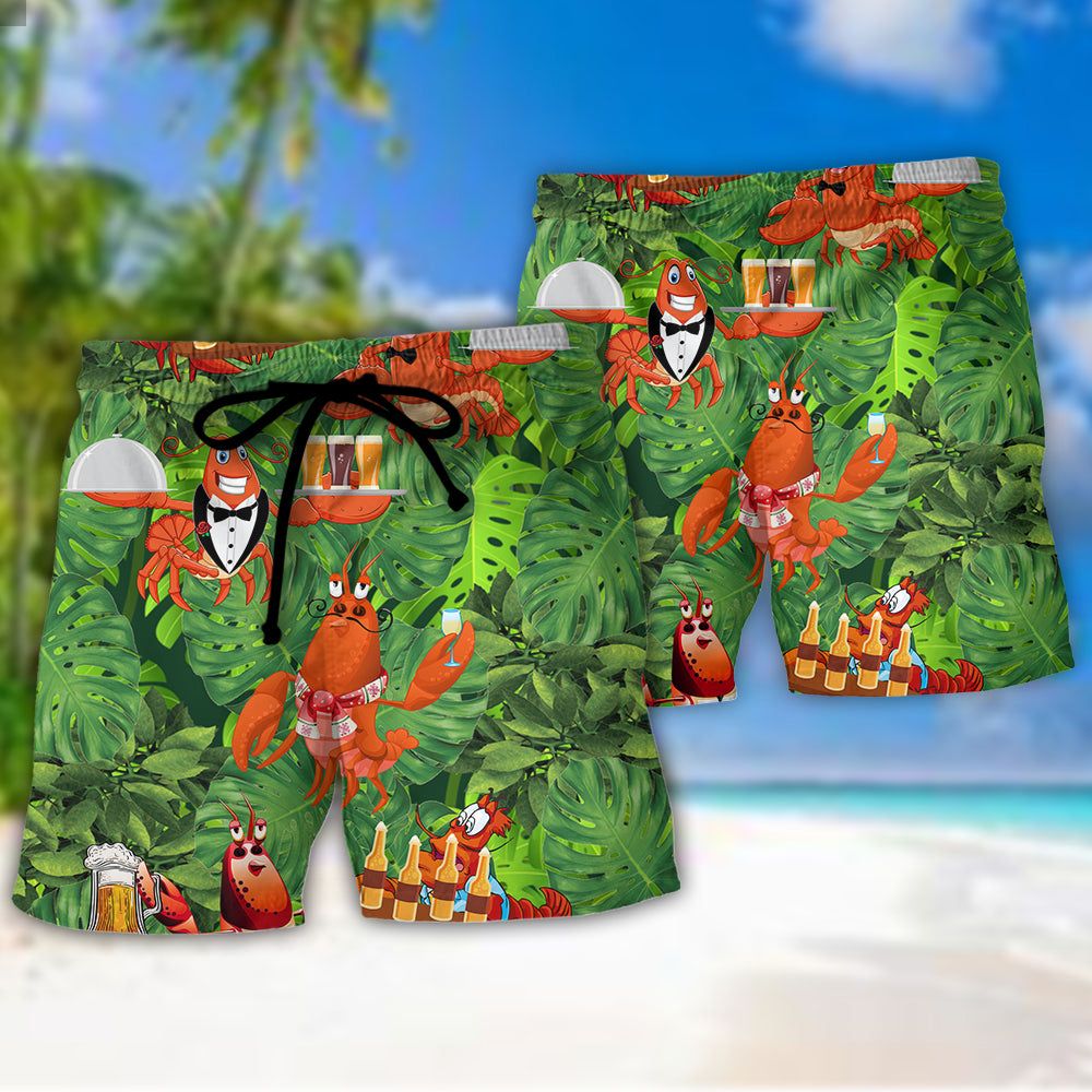 Lobstering There’s Nothing A Beer And Lobstering Can’t Fix It Trendy Aloha Hawaiian Beach Shorts