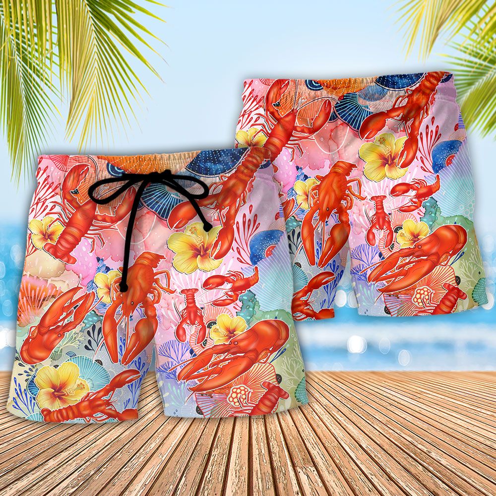 Lobstering We Don’t Measure We Just Spinkle The Spirits Tropical Vibe Trendy Aloha Hawaiian Beach Shorts