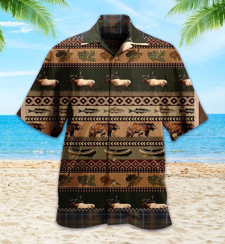 Lodge Bear Brown Trendy Hawaiian Shirt 3D Summer Gifts Lodge Bear Brown Trendy Hawaiian Shirt 3D Summer Gifts