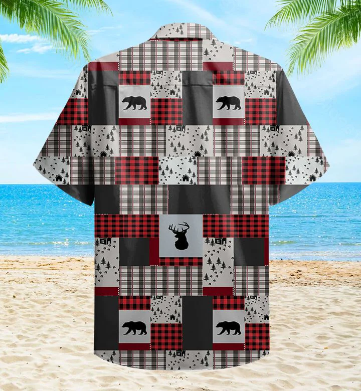 Lodge Bear Red Trendy Hawaiian Shirt 3D Summer Gifts