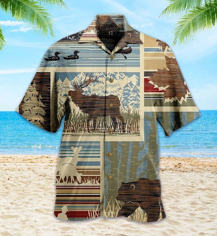 Lodge Moose Bear Vintage Trendy Hawaiian Shirt 3D Summer Gifts
