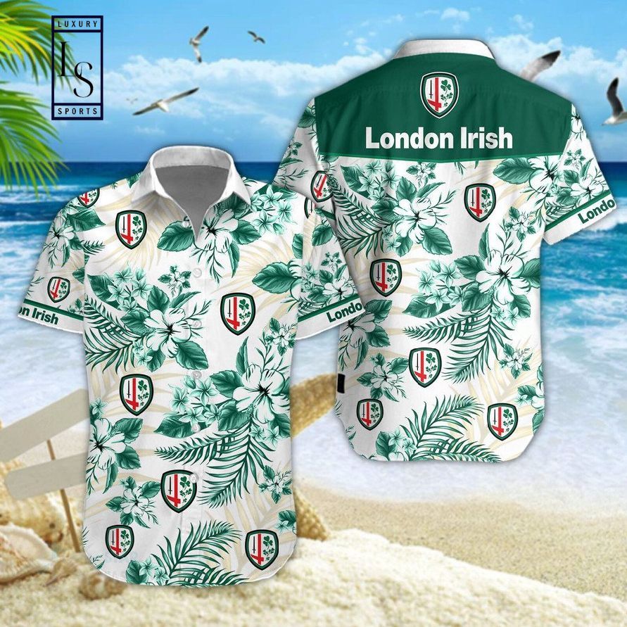 London Irish Rugby Themed Hawaiian Shirt