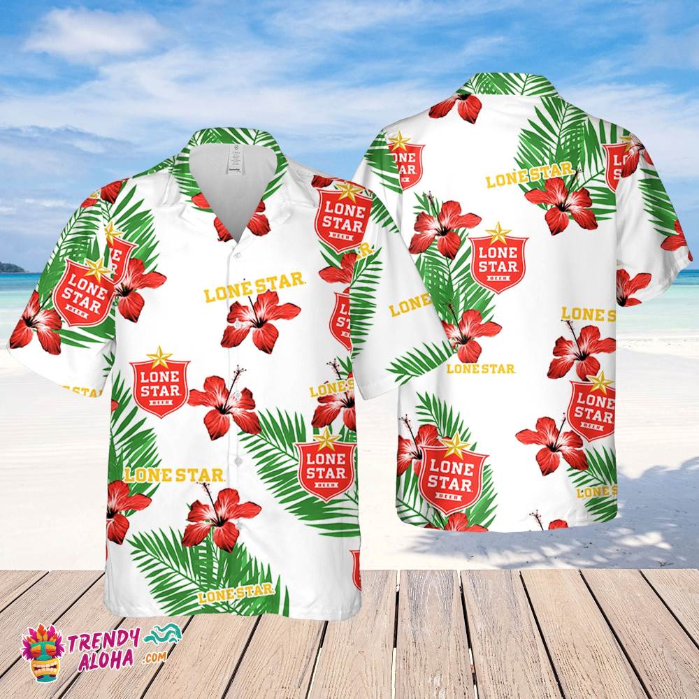 Lone Star Hawaiian Hibiscus Flower Pattern,Tropical Beach Shirt, Hawaiian Flower Shirt, Hawaiian Beer Shirt Lone Star Hawaiian Hibiscus Flower Pattern,Tropical Beach Shirt, Hawaiian Flower Shirt, Hawaiian Beer Shirt