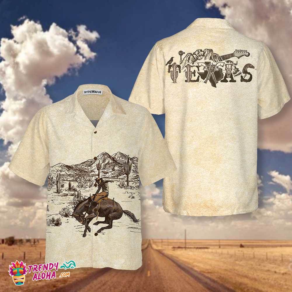 Lone Star State Cowboy Texas Hawaiian Shirt, Vinatge Texas Shirt For Texas Lovers