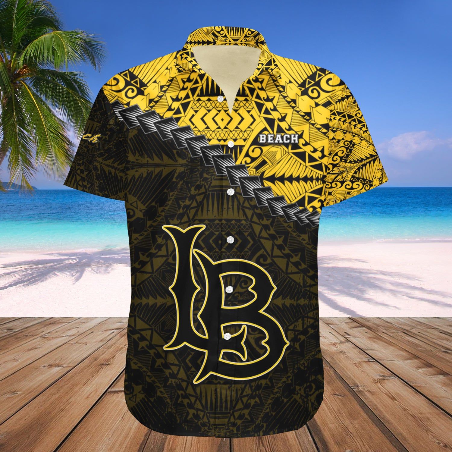 Long Beach State 49Ers Hawaii Shirt Grunge Polynesian Tattoo – NCAA