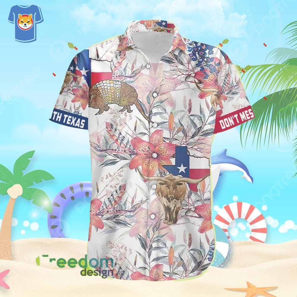 Longhorn Shirt – Texas Longhorn Bluebonnet And Armadillo Hawaiian Shirt Best Summer Gift For Fans