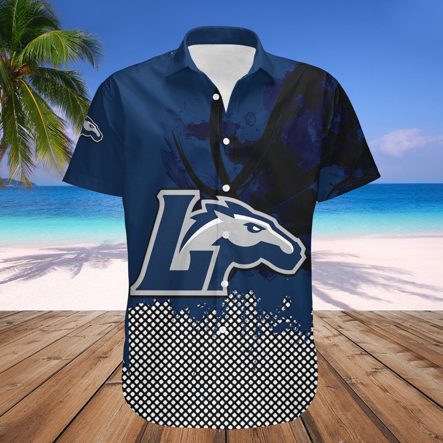 Longwood Lancers Hawaii Shirt Basketball Net Grunge Pattern – NCAA