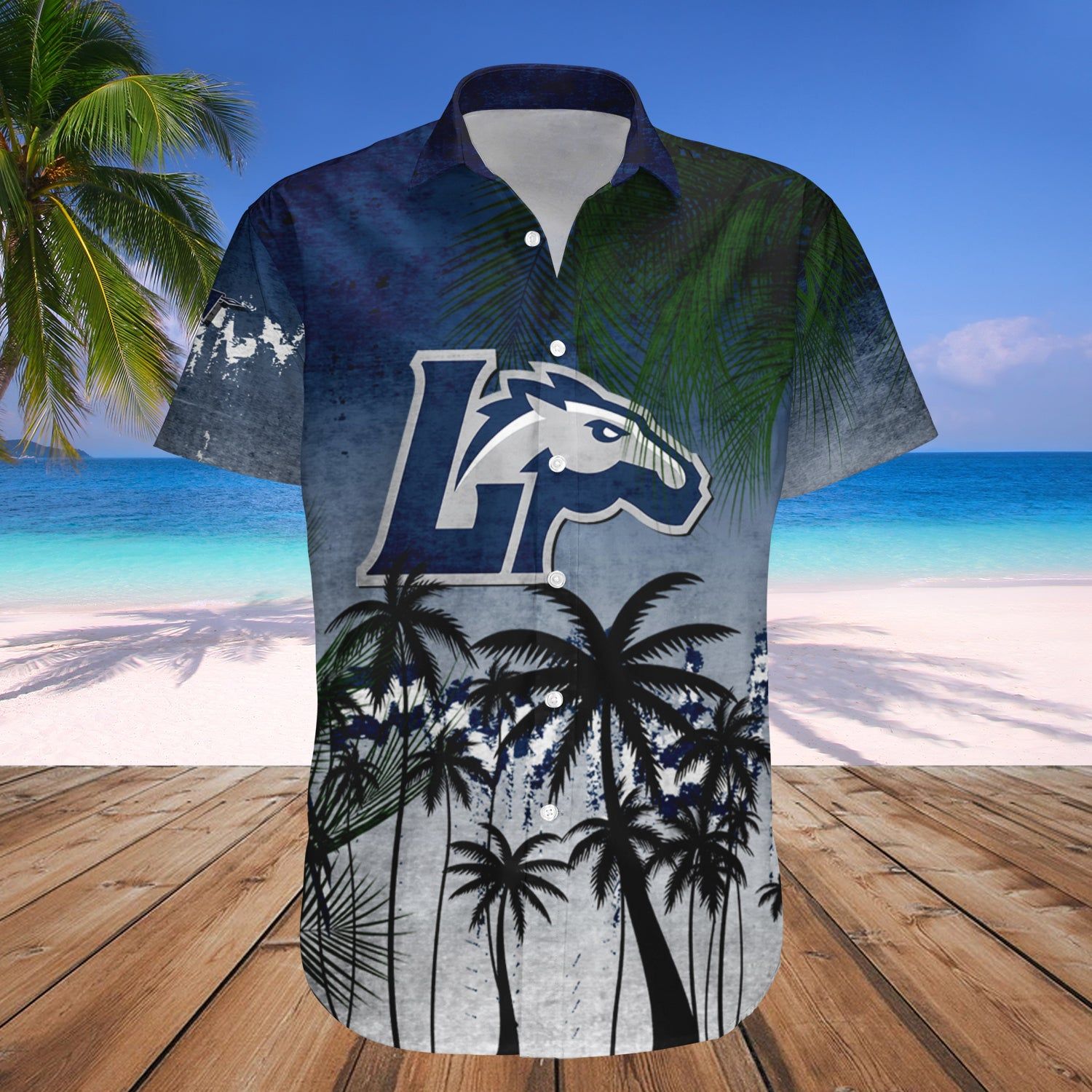 Longwood Lancers Hawaii Shirt Coconut Tree Tropical Grunge – NCAA