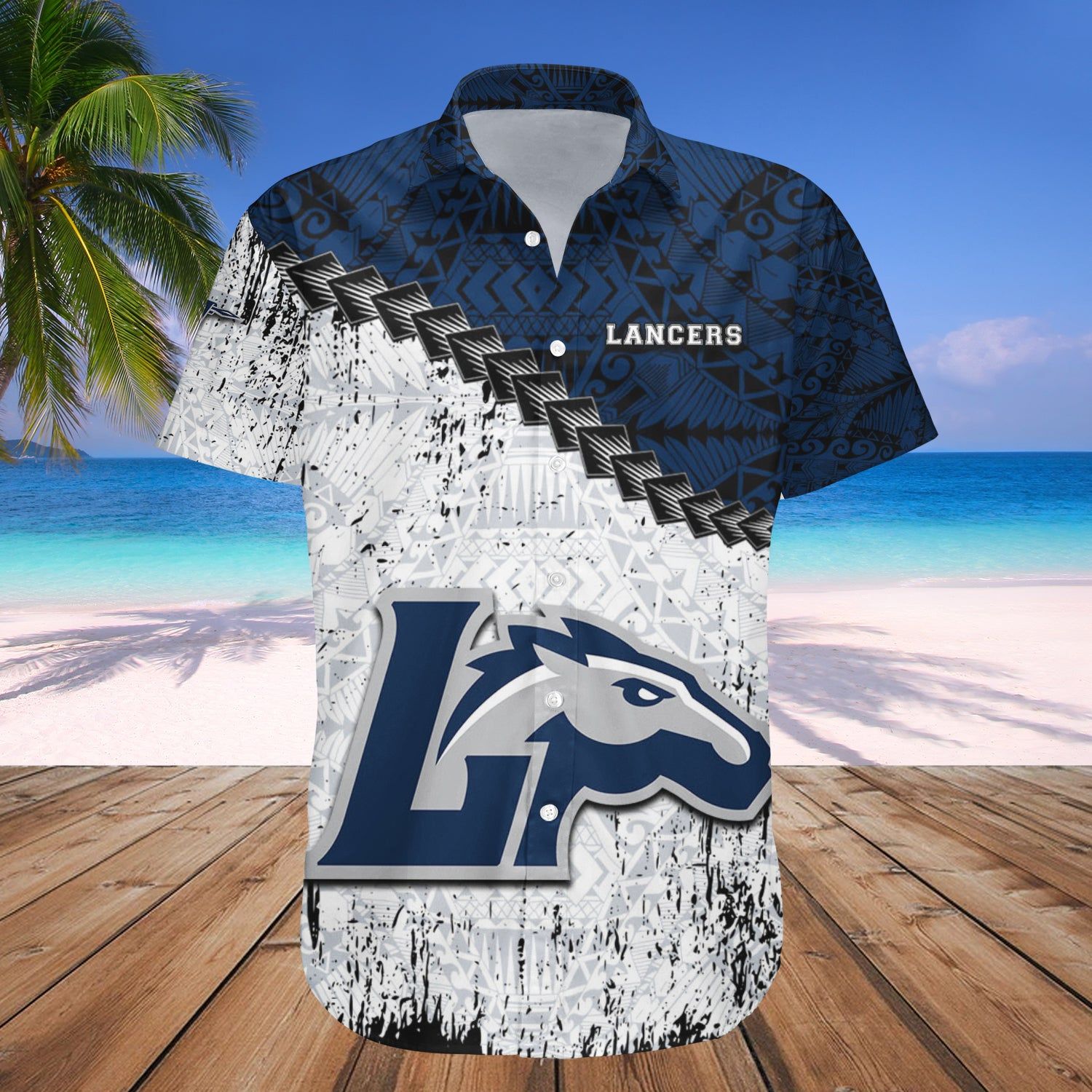 Longwood Lancers Hawaii Shirt Grunge Polynesian Tattoo – NCAA
