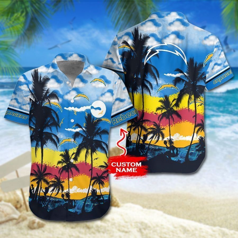 Los Angeles Chargers NFL Gift For Fan Personalized Hawaiian Shirt & Short
